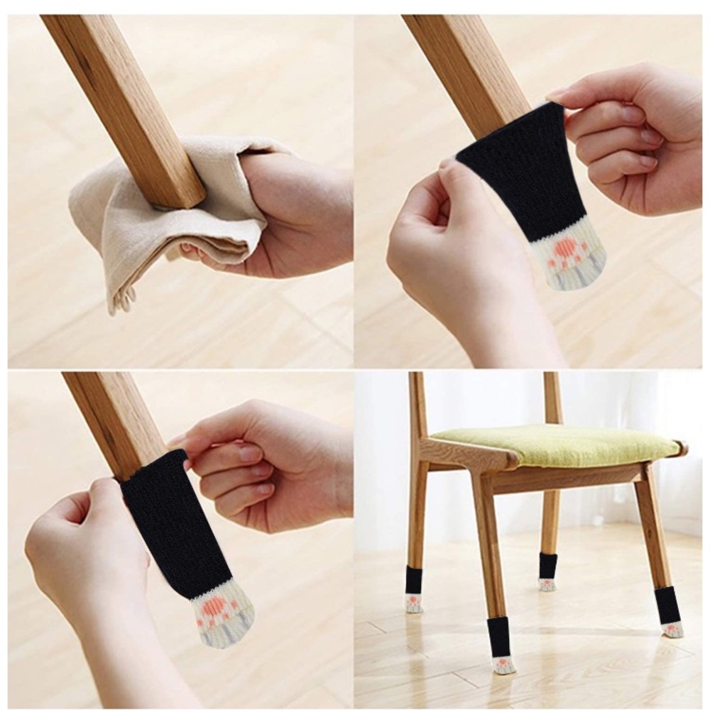 🐾 4 Piece Set Of Super Adorable Knitted  Paw Chair Leg Covers 🐾